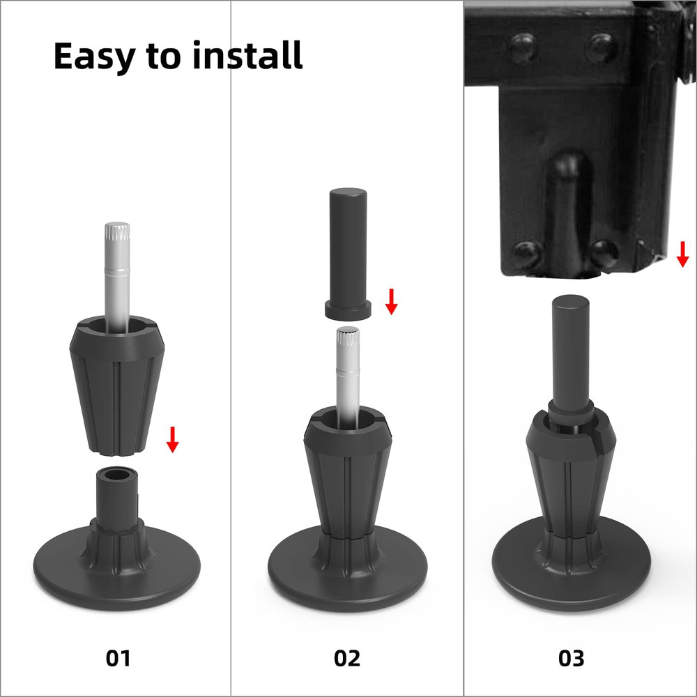 6 Pcs Steel Stem Plastic Bed Frame Feet,Sturdy Bed Frame Legs for Replace Wheels