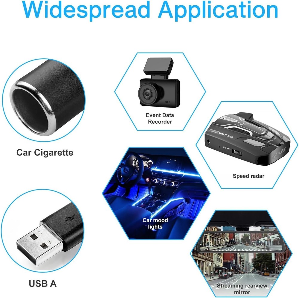 Durable USB A to 12V Lighter Socket Adapter - Fast Charging for Car Electronics