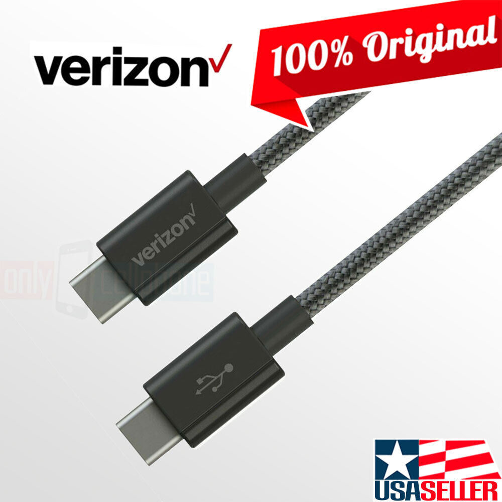 Original Verizon 4FT Braided USB-C to USB-C Charge and Sync Type-C Cable