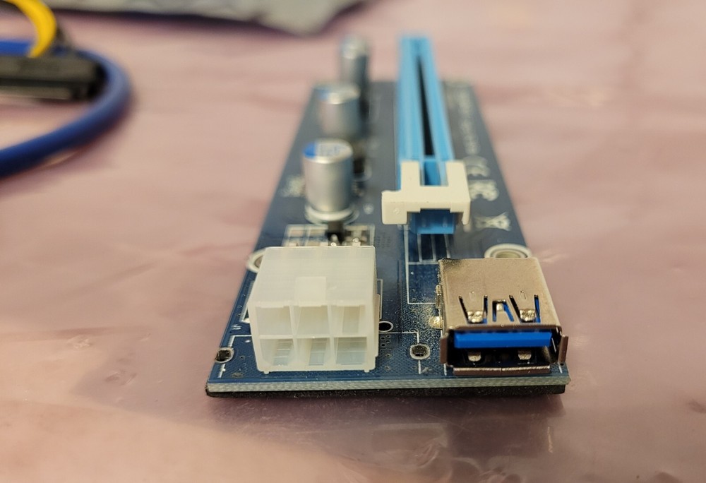 GPU Riser PCE164P-N03 VER006C PCI-E 1X TO 16X Express Extender Adapter & Access.
