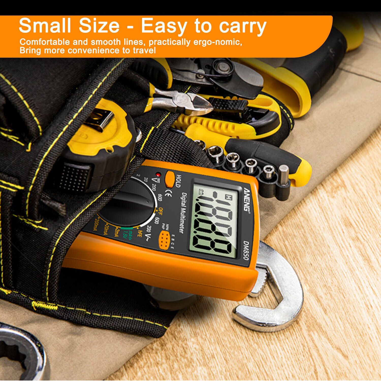 LCD Digital Multimeter AC DC Voltmeter Ammeter Ohmmeter Volt Tester Leads Meter