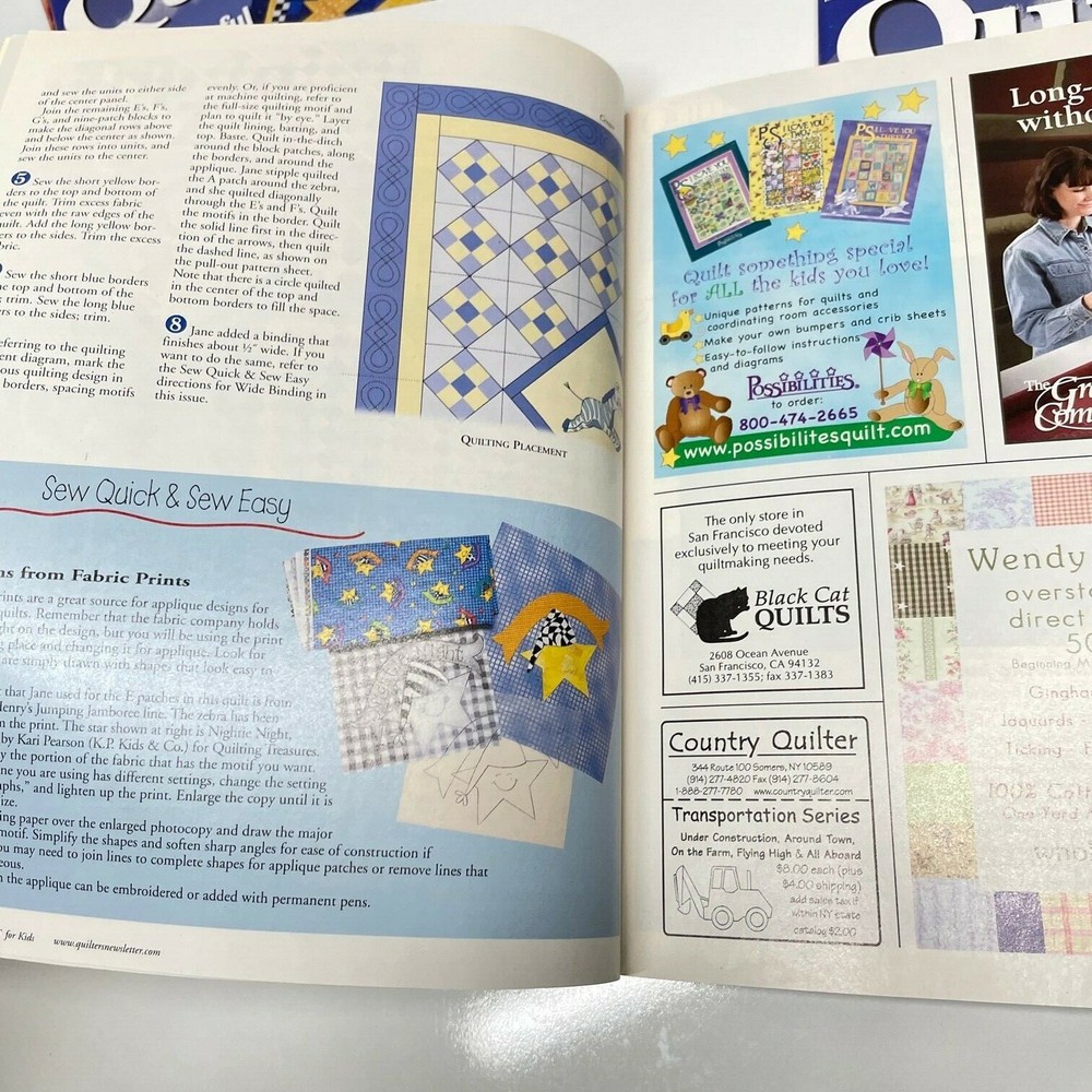 Quick and Easy Quilts for Kids Back Issues 2003 2004 23 Fun Projects W/ pattern