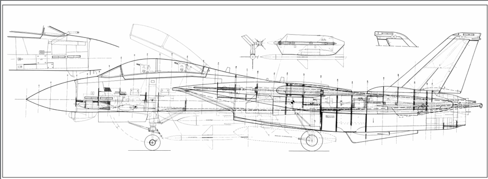 F-14 Tomcat Digital pdf plans 80 inches.