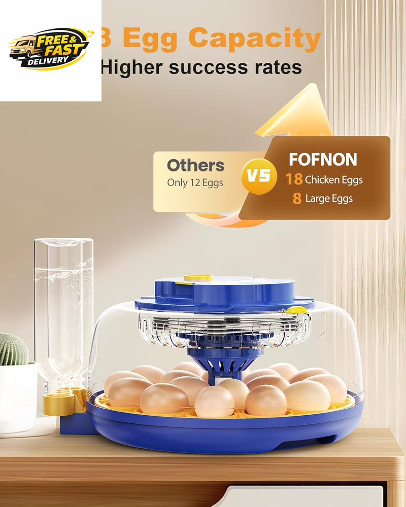 18 Chicken Egg Incubators for Hatching Eggs: Egg Incubator with Automatic Egg Tu