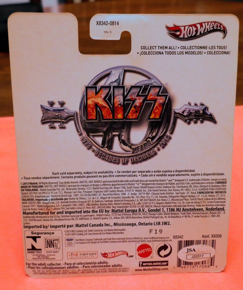 ACE FREHLEY autographed Hot Wheels KISS signed collectable!! JSA/COA TRUE 1/1