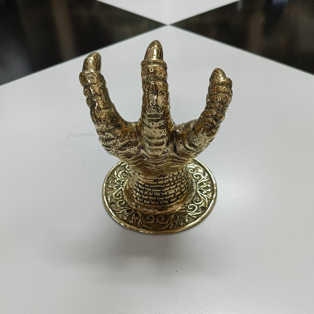 Large Claw wall hook door handle 7 “ solid hollow aged 18 cm heavy brass pull