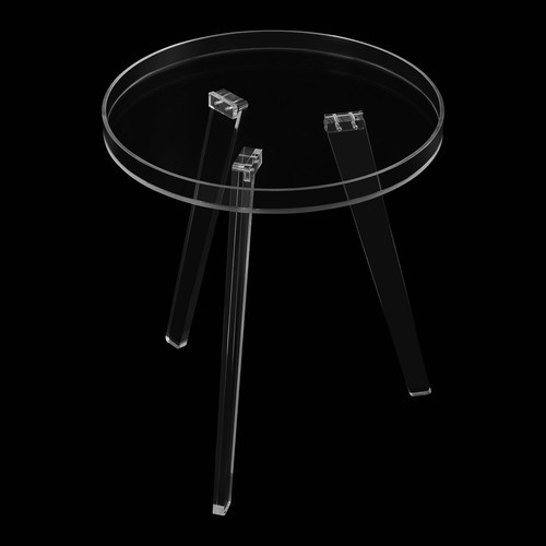 Acrylic Side Table, Clear Side Table, Round Acrylic Side Table