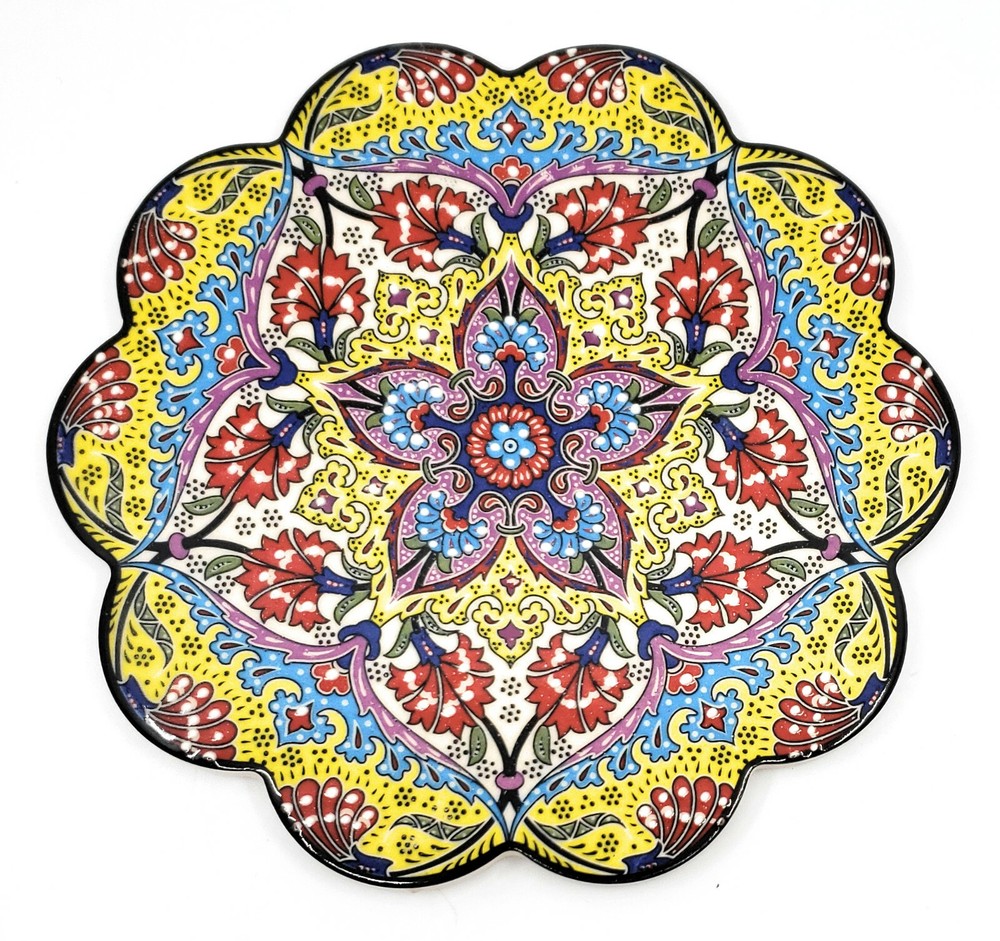 Handmade Turkish Ceramic Pottery Star-Shape Tile Trivet