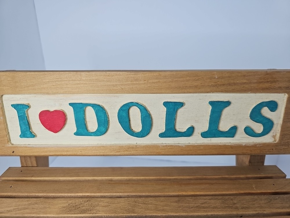 Handcrafted "I HEART DOLLS" Decorative Bench
