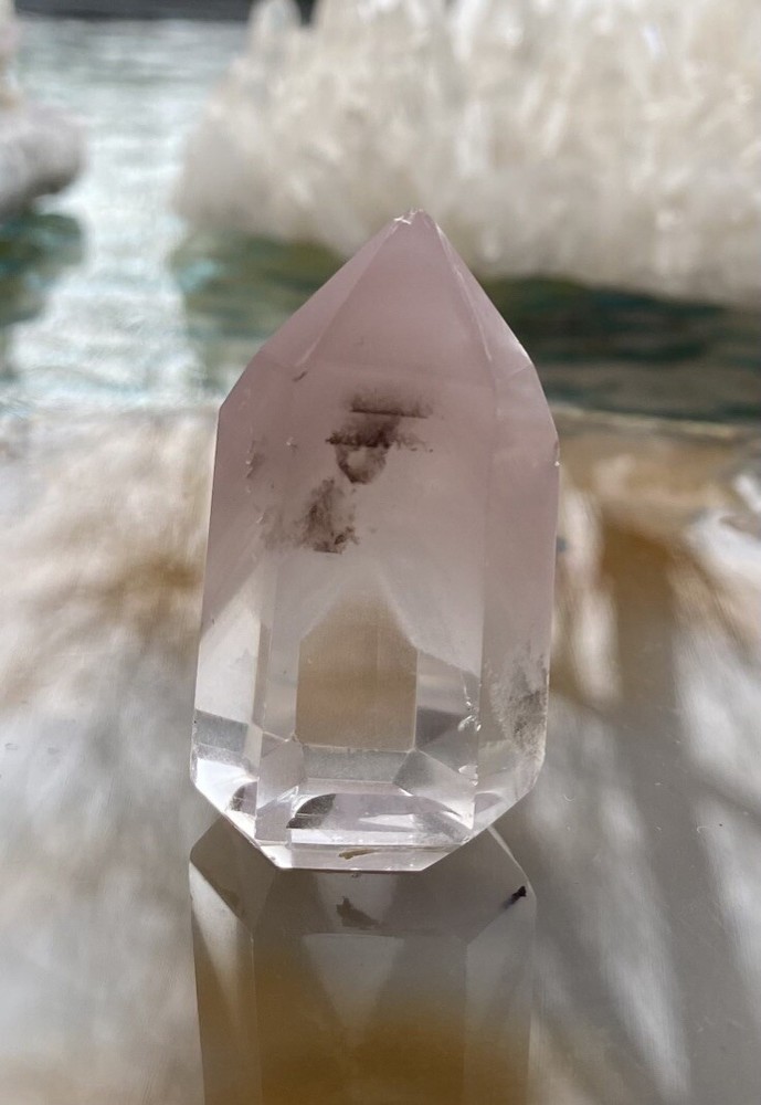 Clear Quartz Lithium point with phantom **Unique ** A Grade !