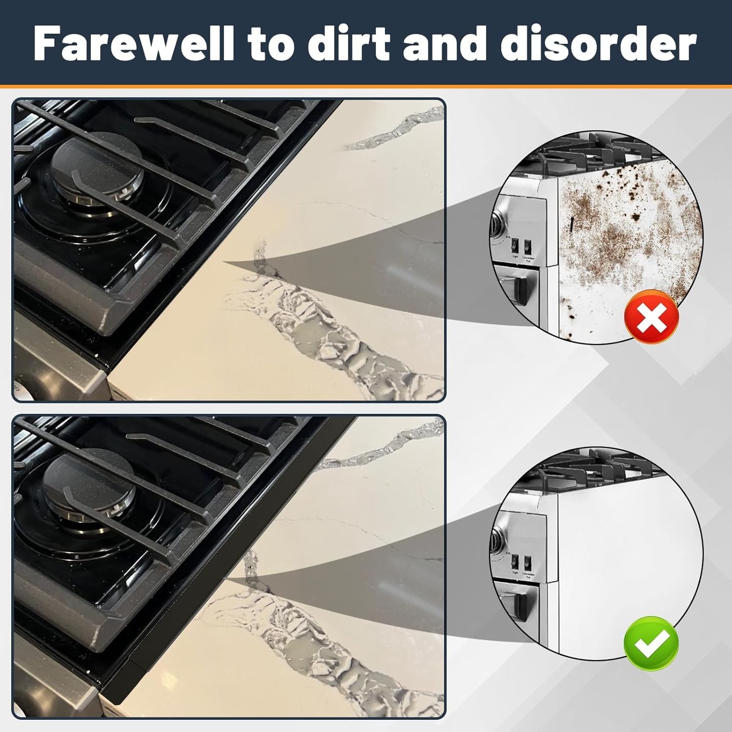 Stove Guard for Kitchen Oven Gap Between Stovetop and Counter 13.8'' to 27.5''