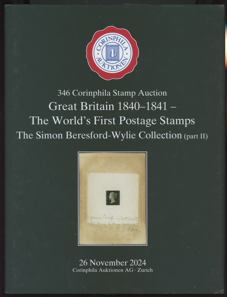 Great Britain 1840-1841 Penny Blacks Specialized Auction Catalog Corinphila 2024
