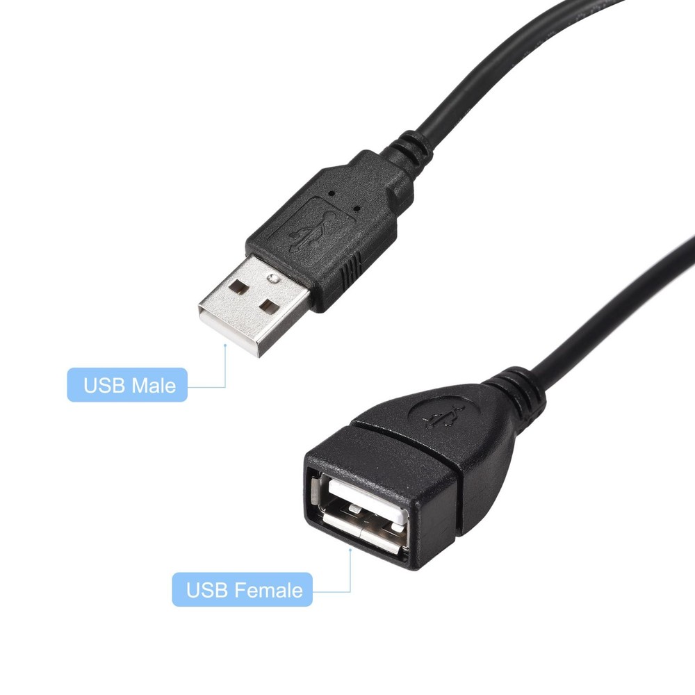 USB Cable with ON/OFF Switch Extension Cable 3 Meter Black