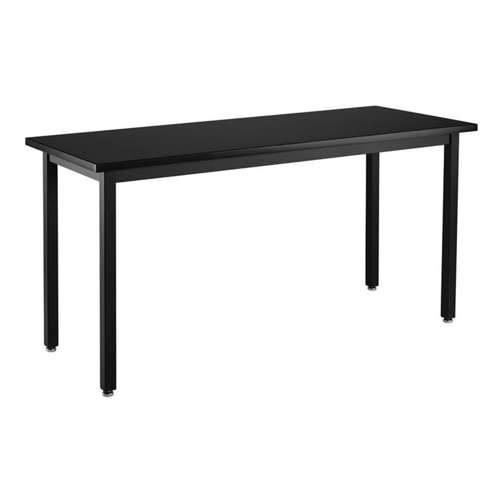 Pemberly Row 24x48" Metal Science Lab Table with Chem-Res Top in Black