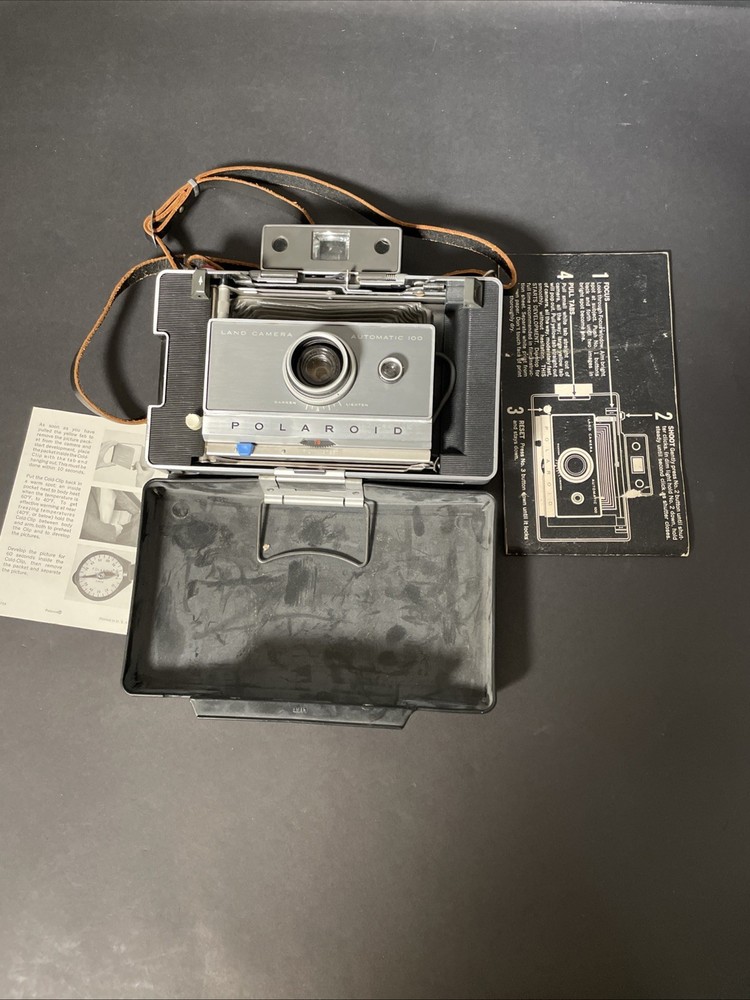 Polaroid Automatic 100 Land Camera Bundle with Instructions Cold Clip Untested