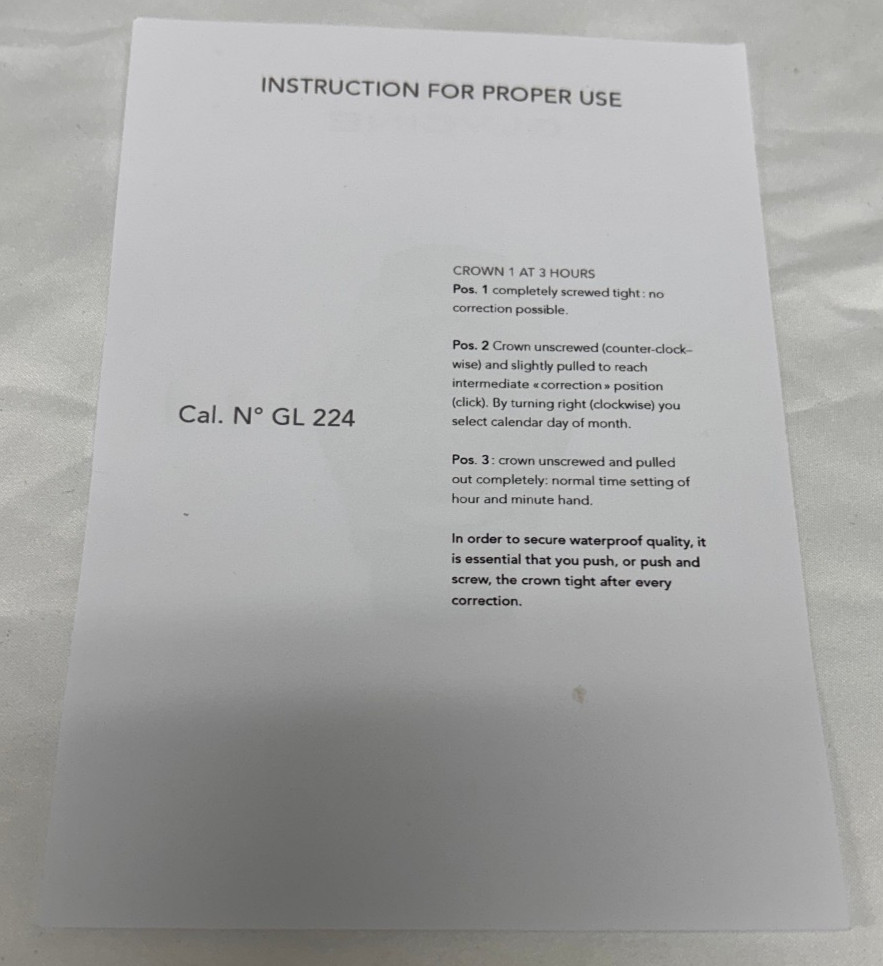 Glycine Instructions for Use Slip
