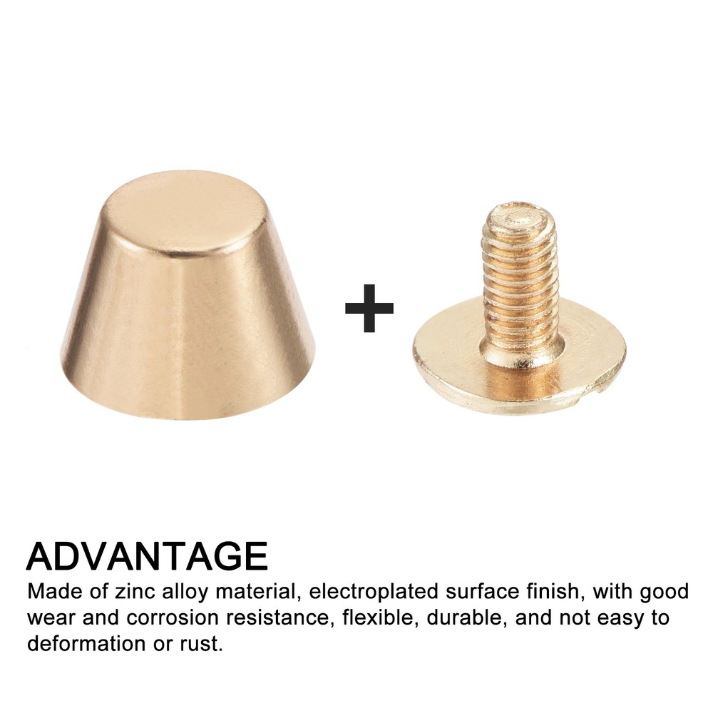 Screw Back Stud Spike (10x7mm) 20pcs, Flat Head Stud Rivets