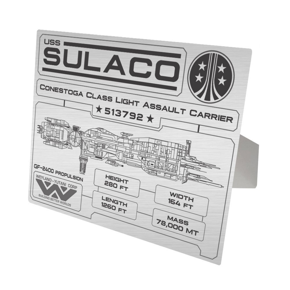 Aliens Sulaco Specifications Data Plate Aluminum Print