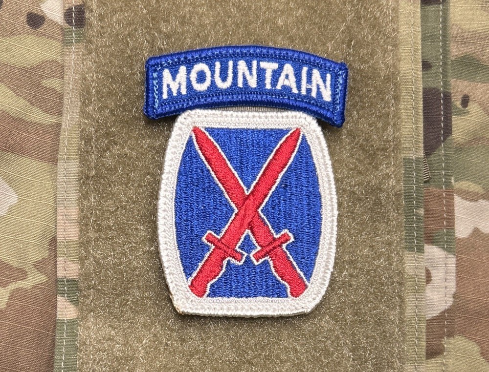 US Army 10th Mountain Division Patch w/ Hook Full-Color