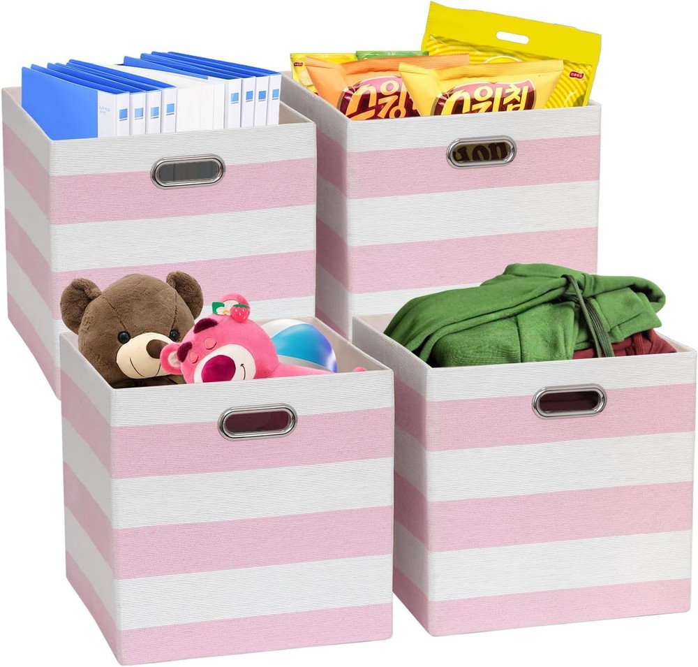 3X Thicker Storage Bins Storage Cubes 13×13 Fabric Storage Boxes Foldable