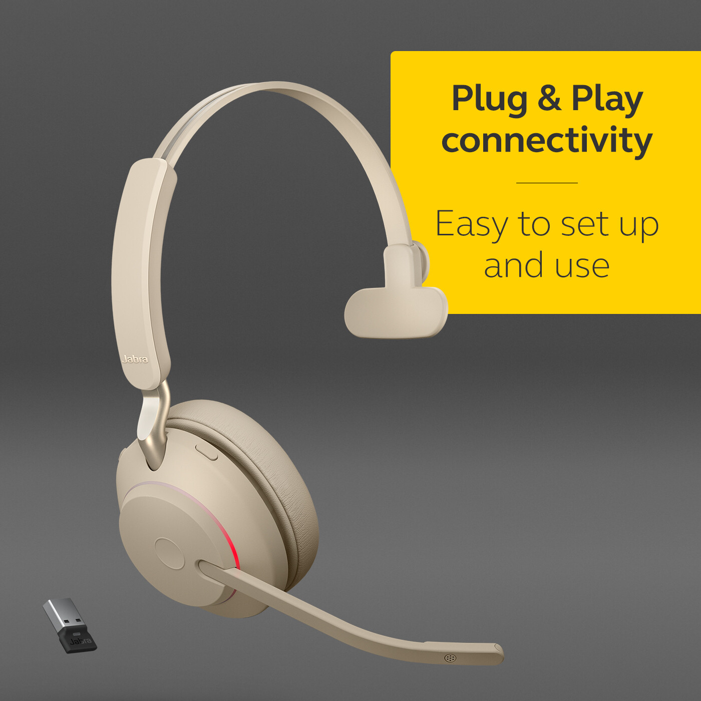 Jabra Evolve2 65 - USB-C UC Mono - Beige, Refurbished