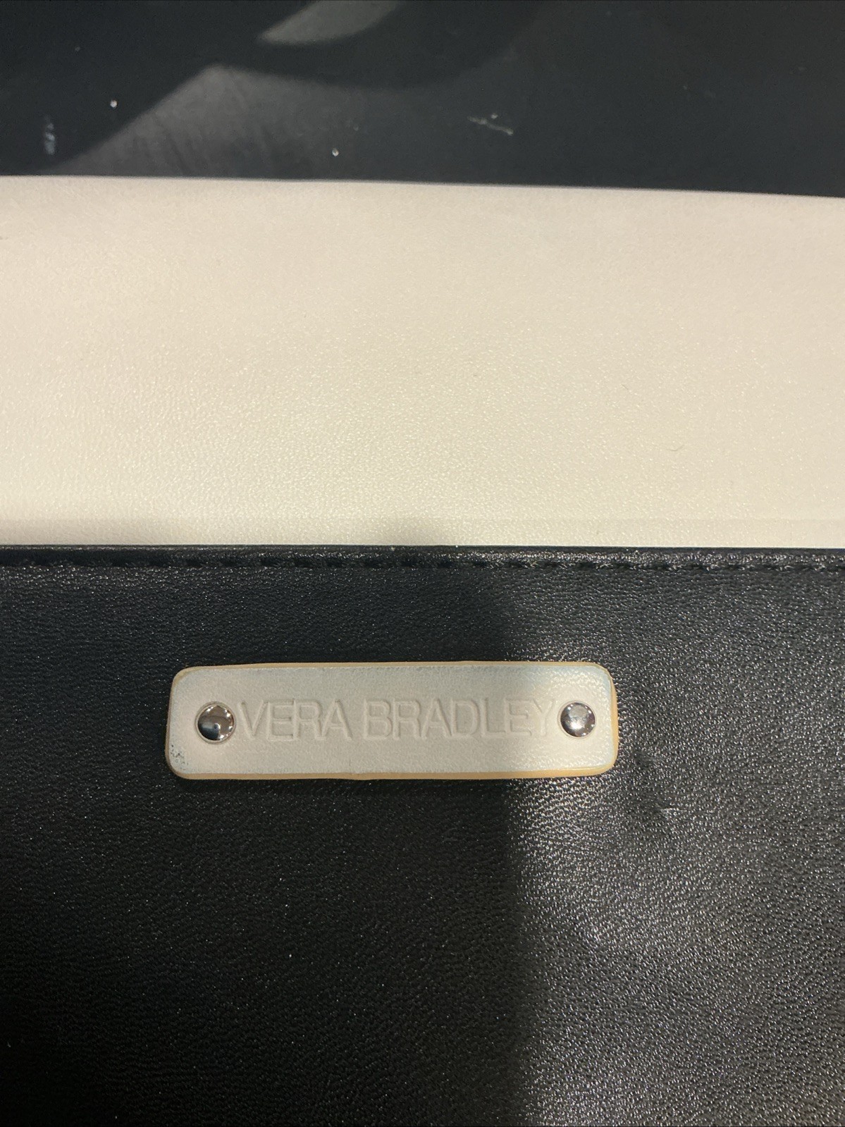 Disney Parks Vera Bradley Lazar Cut Mickey Mouse Icon Crossbody Bag White Black