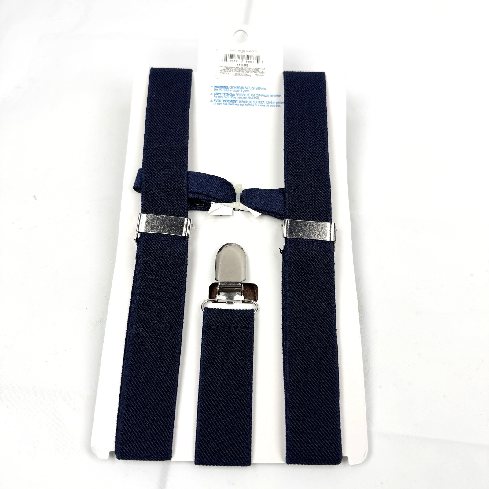 NWT The Childrens Place Boys 6-16 Navy Blue Suspenders and Bowtie