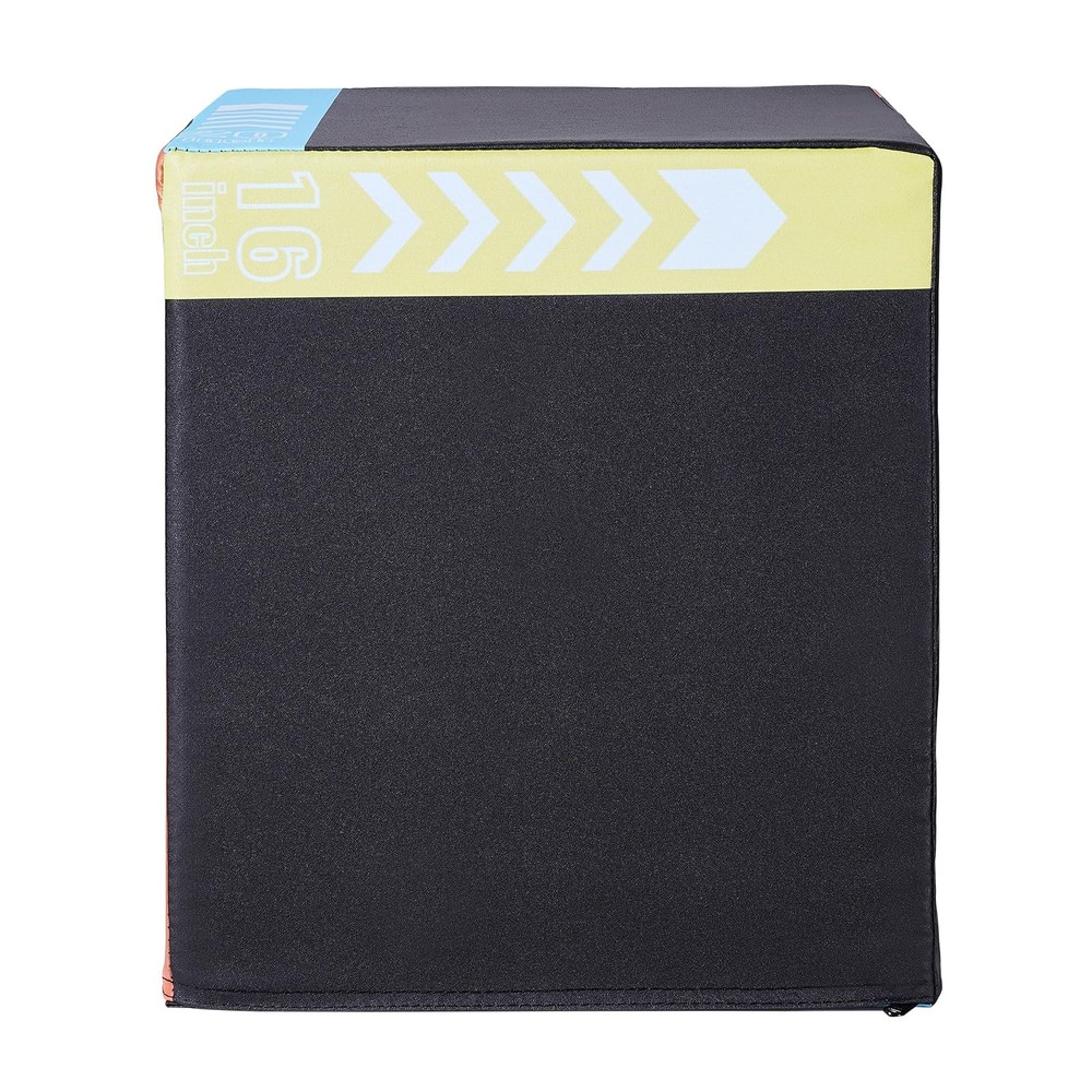 Black Exercise Step Platform Plyometric Box with Adjustable Heights 220lb Cap...
