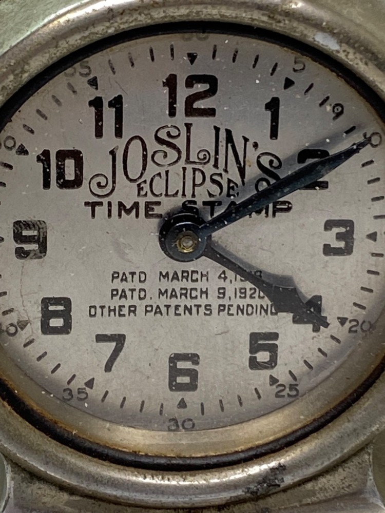 Antique Clock Joslin Eclipse Time Stamp AS IS
