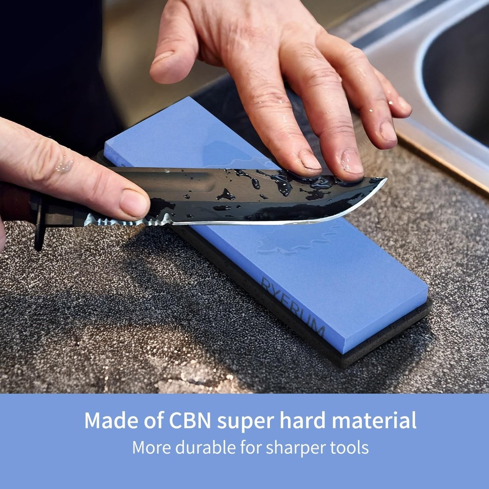 Sharpening Stone 1000 Grit Single Sided Whetstone with Non-Slip Rubber Base