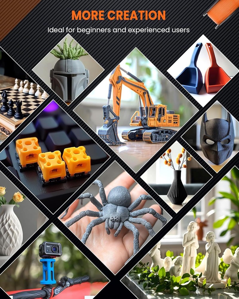 TECBEARS 8KG PLA 3D Printer Filament Bundle 1.75mm Less Stringing Entry Level