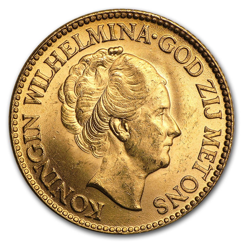 Netherlands Gold 10 Gulden (Random) BU