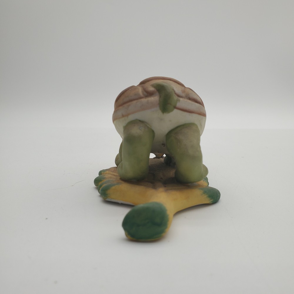 Ceramic Turtle with Butterfly on Leaf Figurine