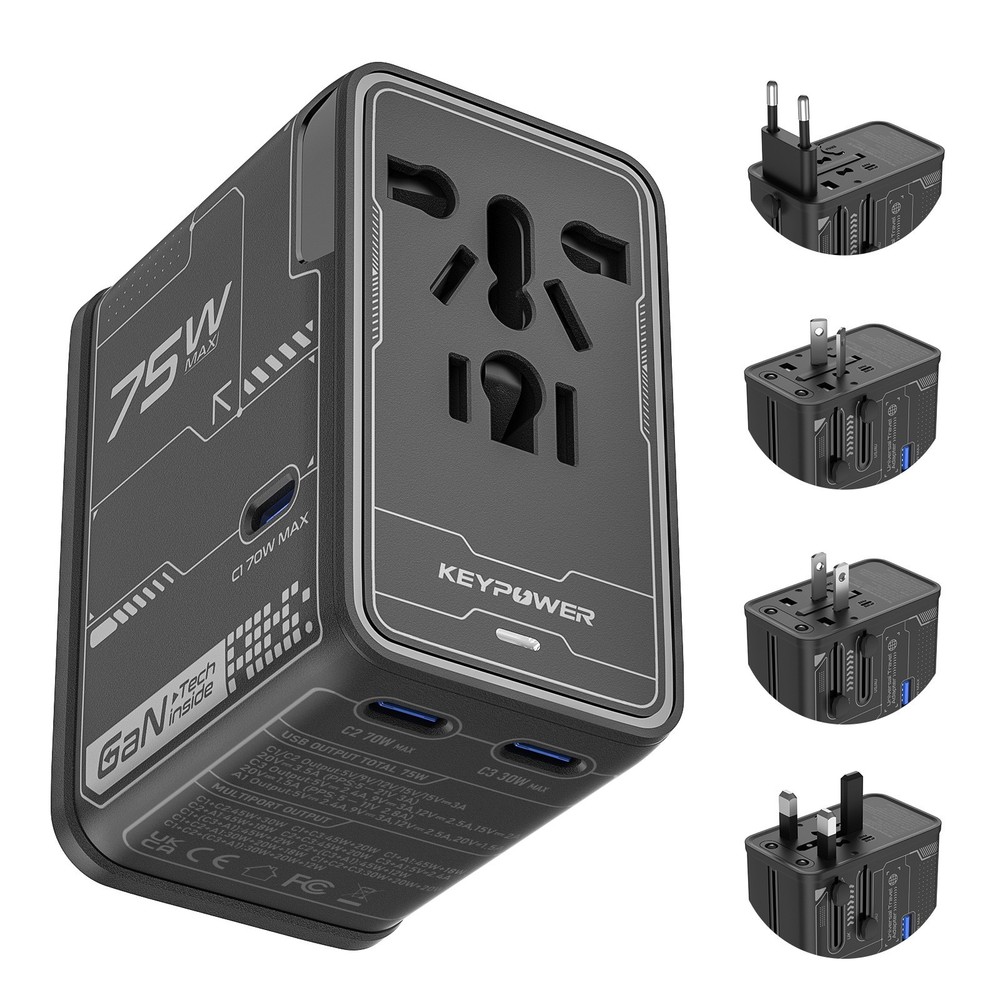 Universal Travel Adapter Wall Plug, Compatible with Laptops, Tablets, iPhones