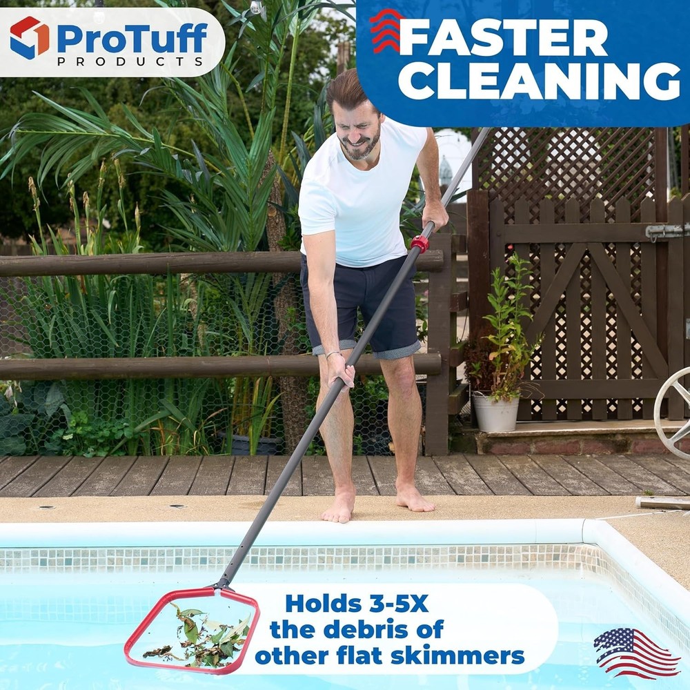 13” ProTuff Pool Skimmer Net with 2- Replacement – Ultimate Cleaning