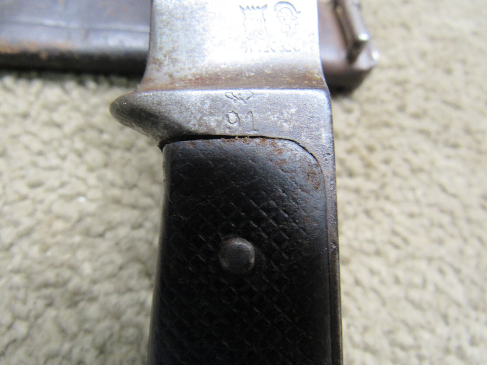 Danish M1889 Krag Jorgensen Bayonet w/ Scabbard Dated 1891 WK & C Mfg