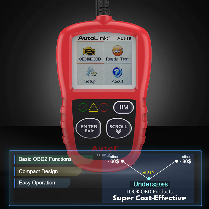 Autel Autolink AL319 OBD2 CAN OBDII Auto Car Code Reader Diagnostic Scanner Tool
