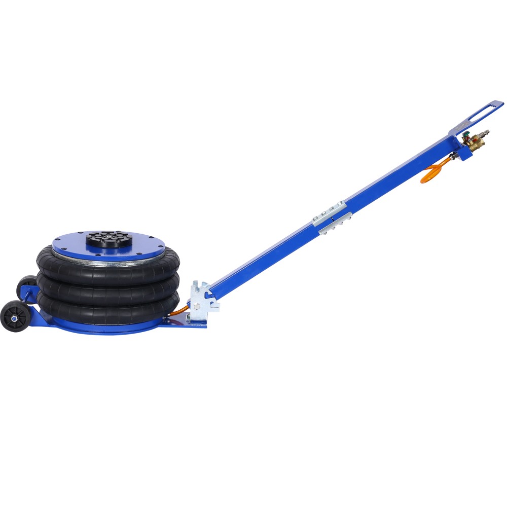 5-ton pneumatic jack with three-chamber design and compact telescoping structure