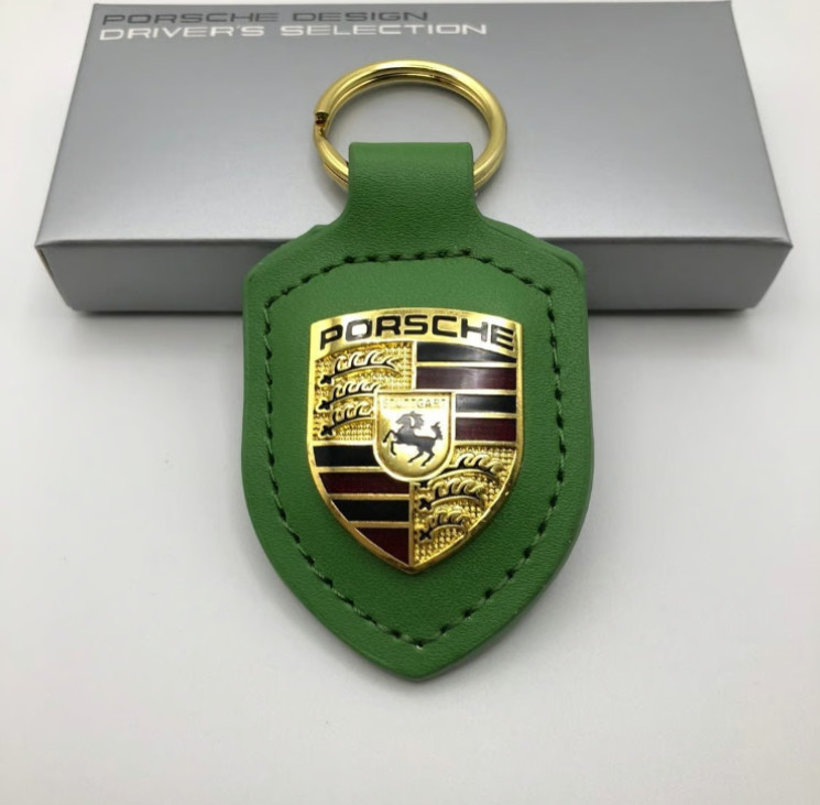 Genuine Porsche Leather Key Ring Python Green - Official OEM Car Accessory NWT