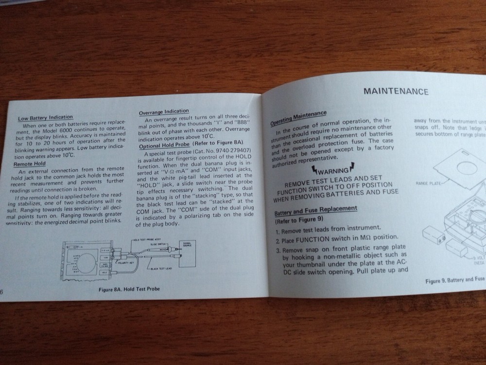 Weston Instructions for Model 6000 Autoranging Digital Multimeter