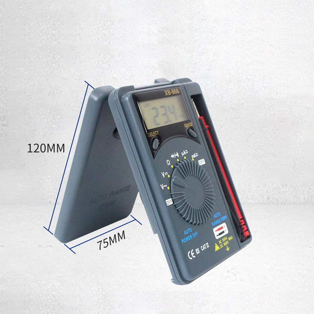 XB866 Mini Auto Range LCD Voltmeter Tester Tool AC/DC Pocket Digital MultimeteXE