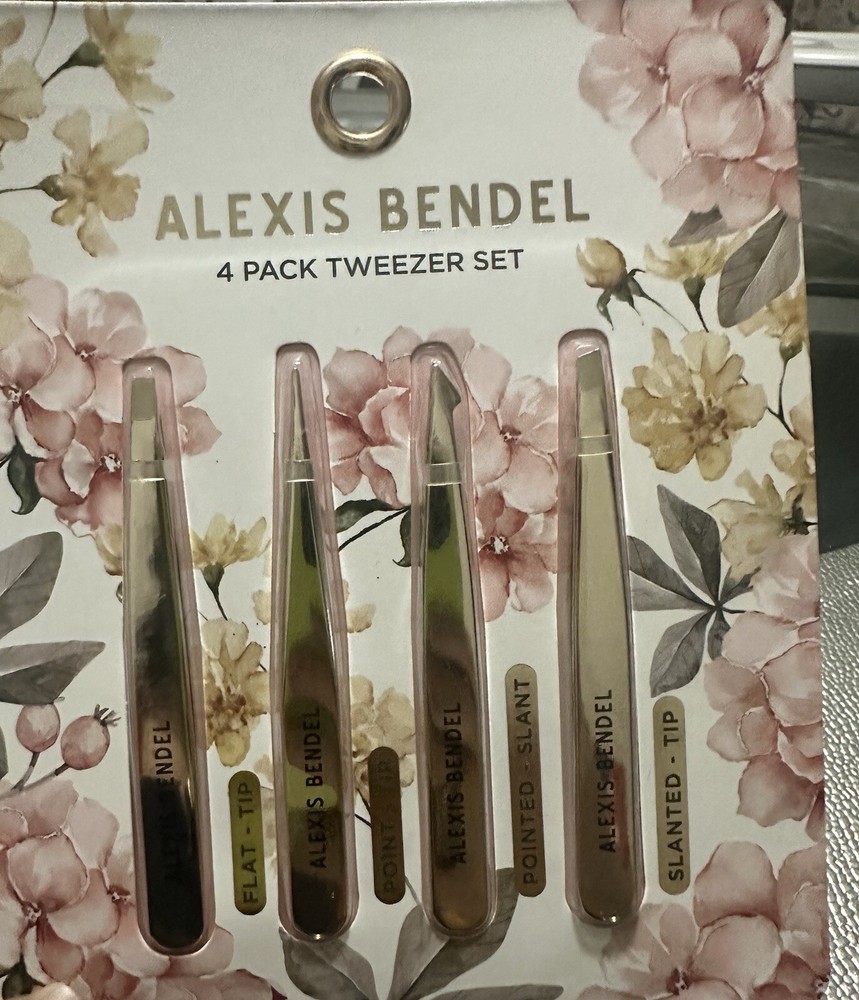 Alexis Bendel 4 Pack Tweezer Set Include Flat / Point / Pointed / Slanted Tip