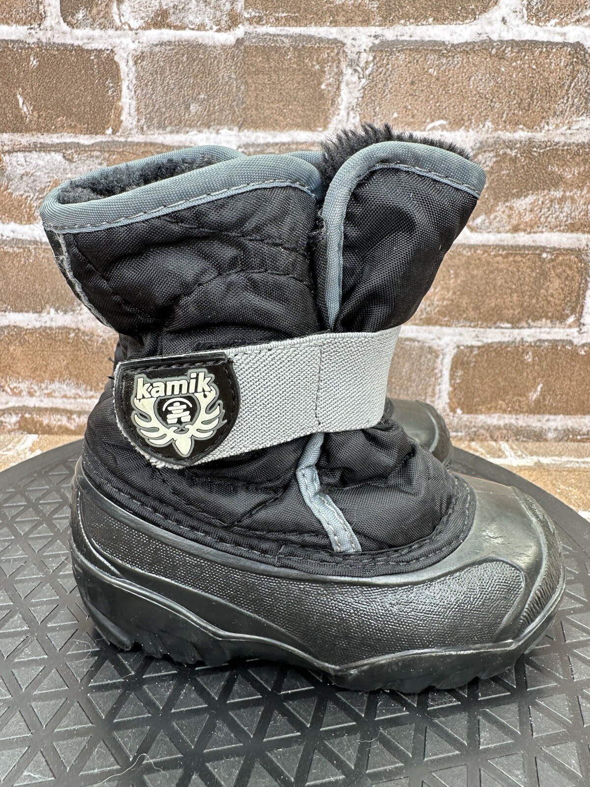 Kamik Snowbug Winter Fur Lined Snow Boots Black Boys Toddler Size 6