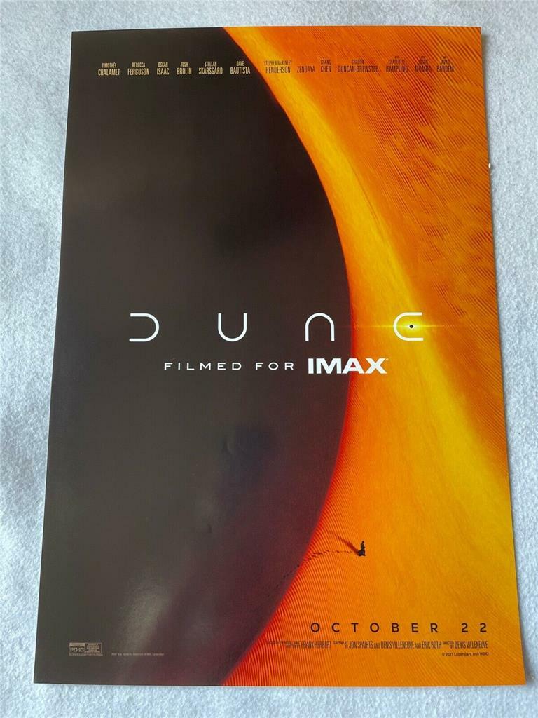 DUNE 13.5"x20" Original Promo Movie Poster 2021 Imax Timothee Chalamet Rare