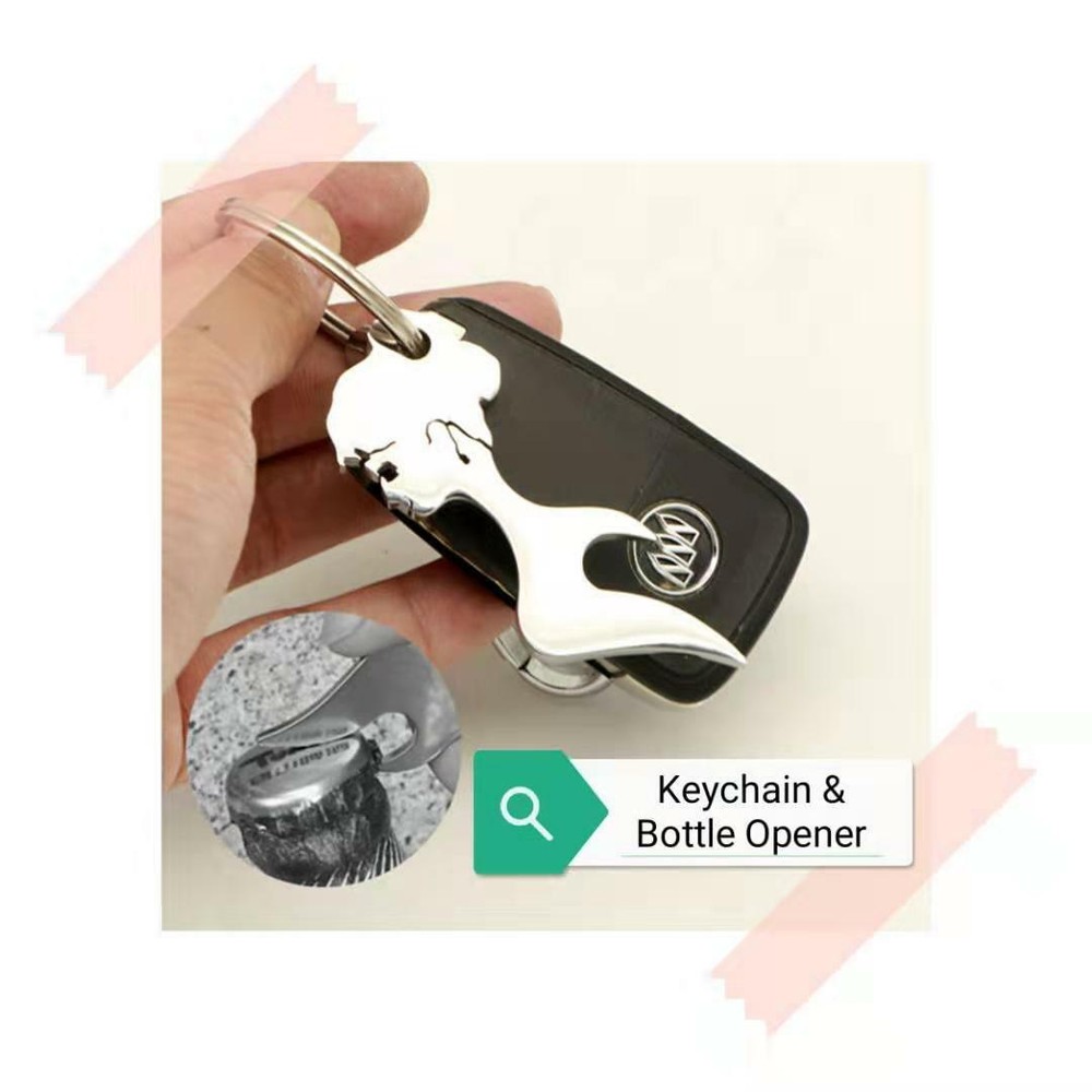 Leopard Shaped Keychain Bottle Opener Functional Art Design Keyring