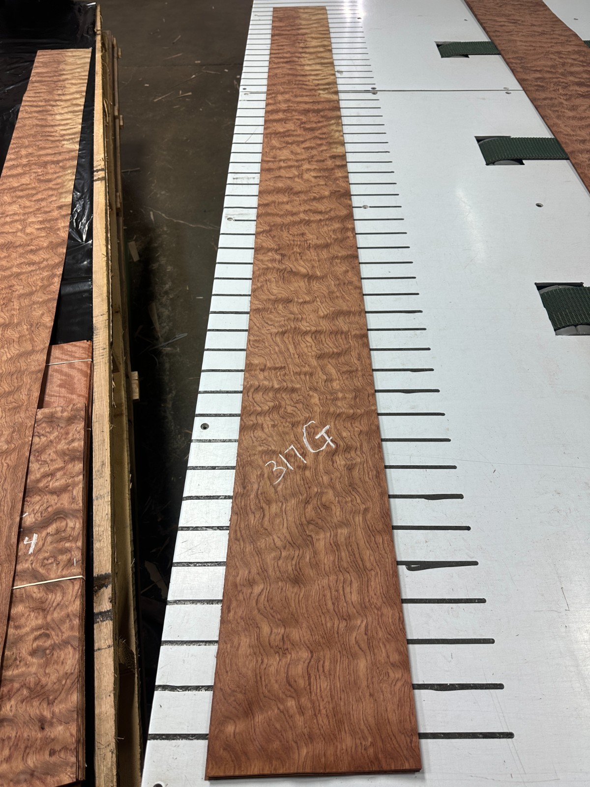 Bubinga Raw Wood Veneer 2 sheets 94'' x 8'' 317G