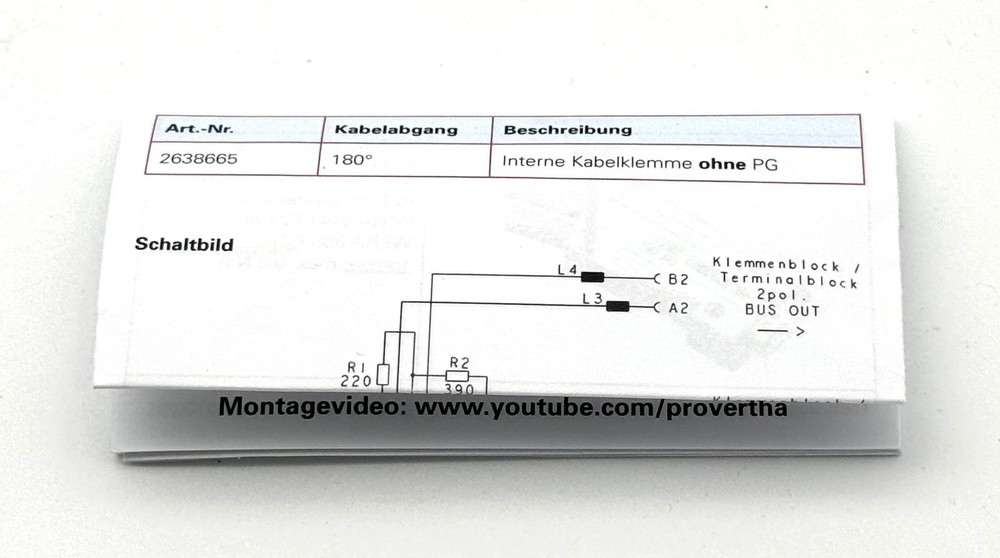 Provertha 2638665 Profibus plug internal cable clamp -unused/original packaging-