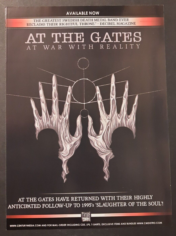 AT THE GATES "At War With Reality" Swedish death ~ Magazine Print/Promo Ad 2014