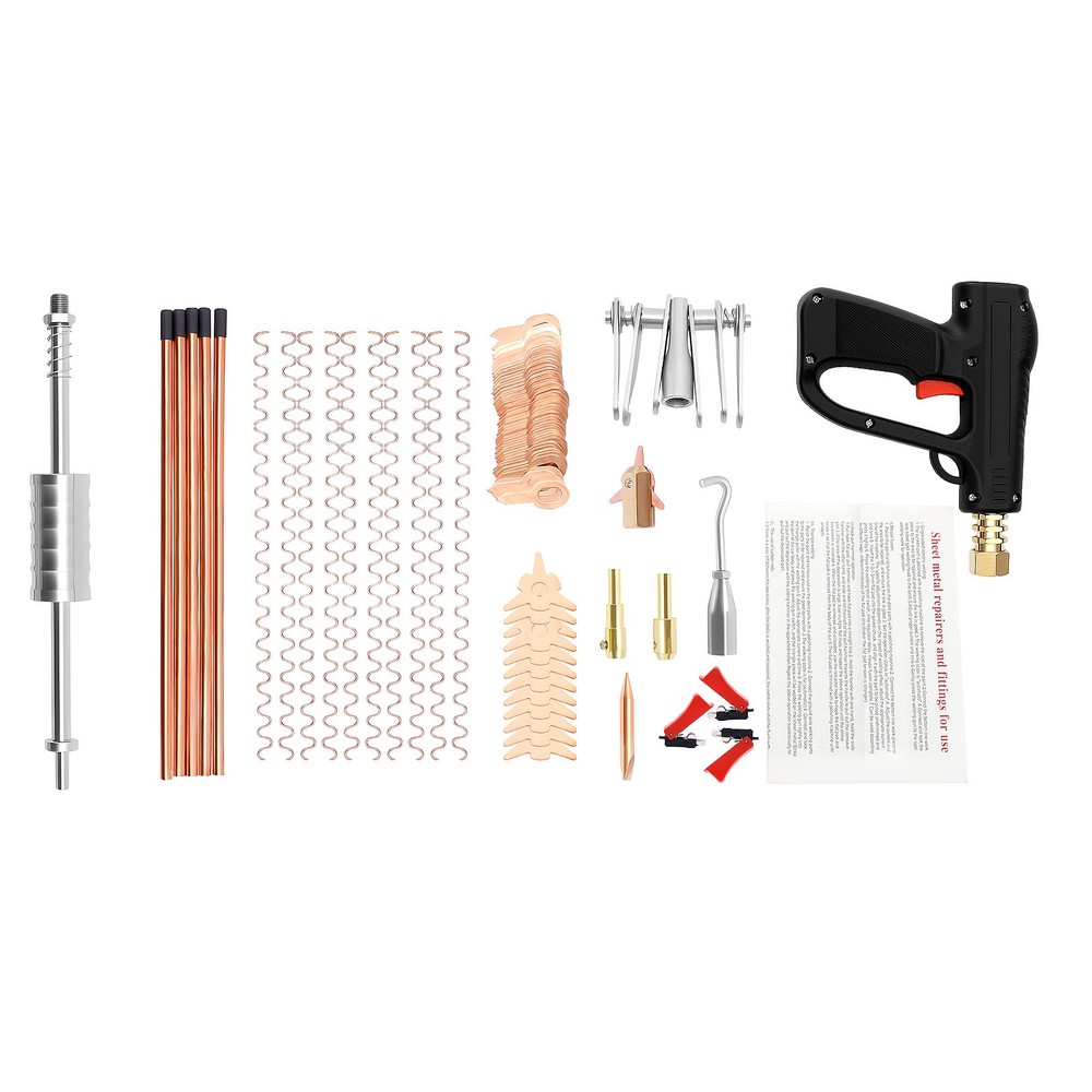 86Pcs Stud Welder Dent Repair Kit Car Body Panel Dent Spot Welding Puller Tool