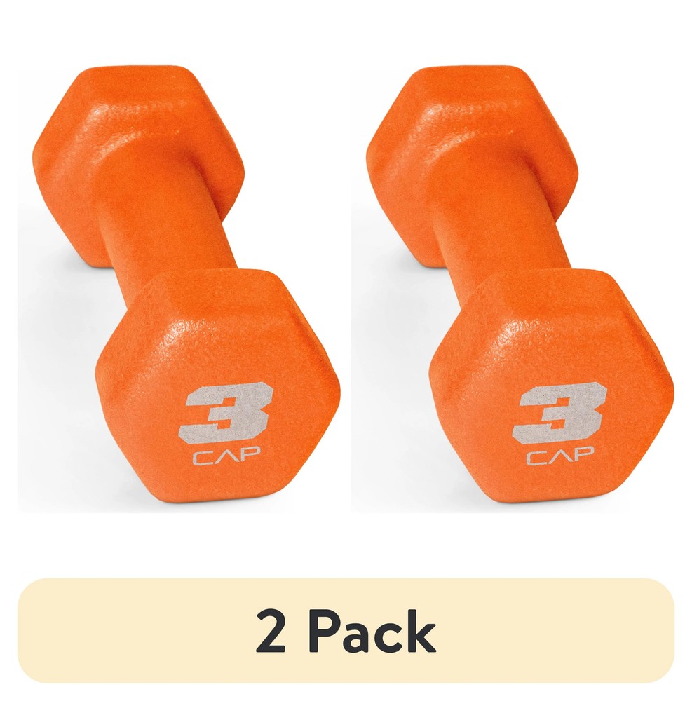 (2 pack) CAP, 3lb Neoprene Dumbbell, Orange, Single